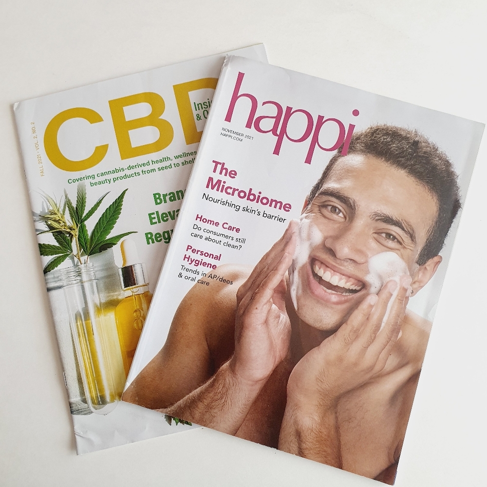 Happi Magazine November, 2021 The Microbiome + CBD Inside & Out.
